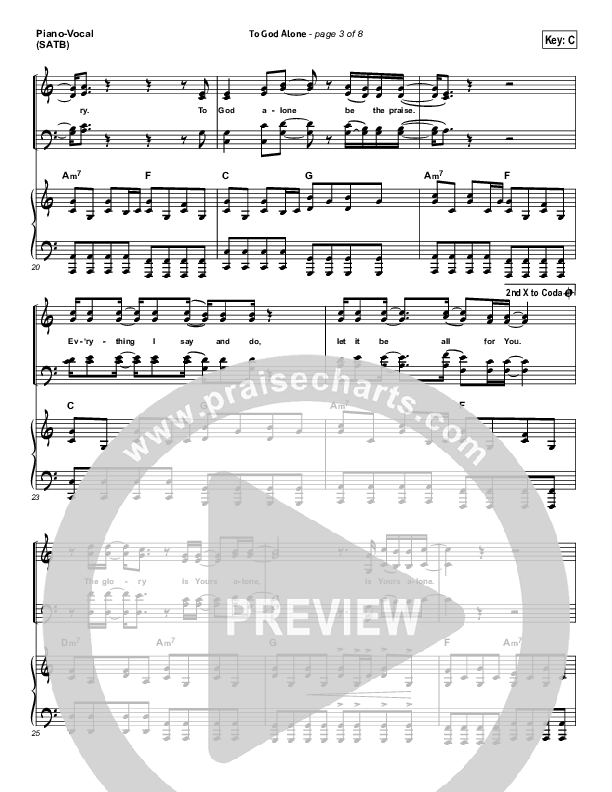 To God Alone Piano/Vocal (SATB) (Aaron Shust)