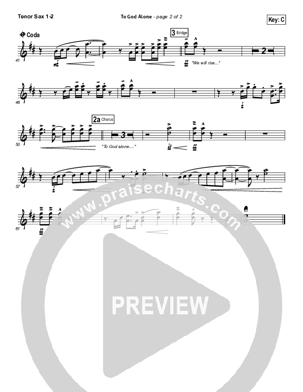 To God Alone Tenor Sax 1/2 (Aaron Shust)