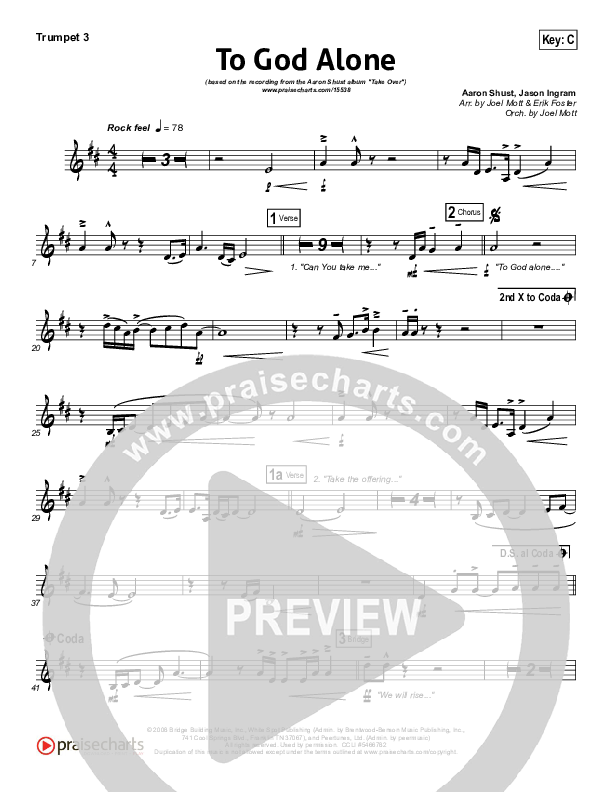 To God Alone Trumpet 3 (Aaron Shust)
