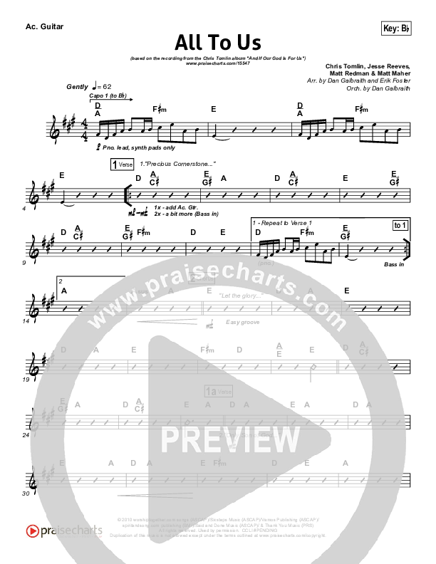 All To Us Rhythm Chart (Chris Tomlin)