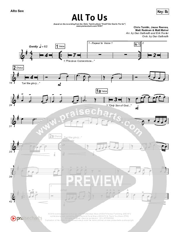 All To Us Alto Sax (Chris Tomlin)