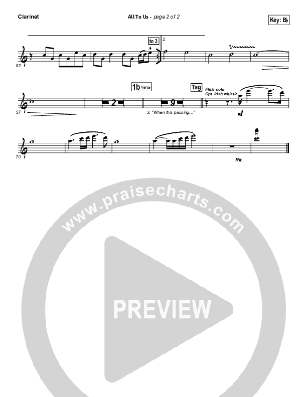 All To Us Clarinet (Chris Tomlin)