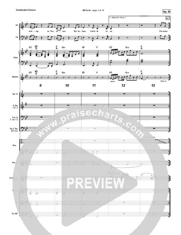 All To Us Conductor's Score (Chris Tomlin)