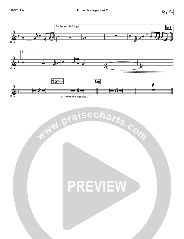 All To Us French Horn 1/2 (Chris Tomlin)