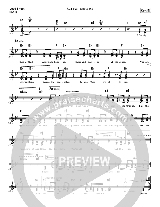 All To Us Lead Sheet (Chris Tomlin)