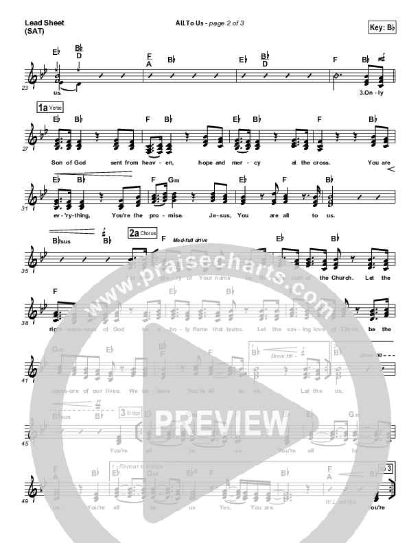 All To Us Lead Sheet (SAT) (Chris Tomlin)