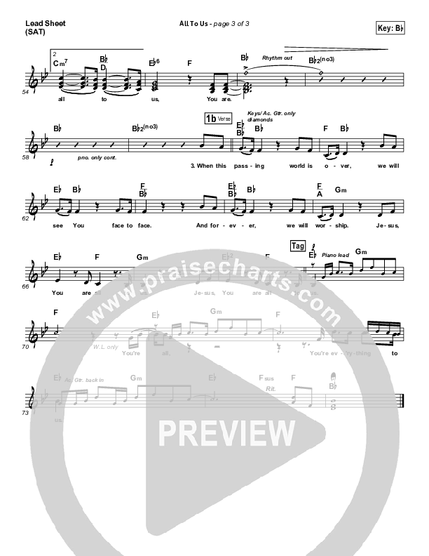 All To Us Lead Sheet (SAT) (Chris Tomlin)