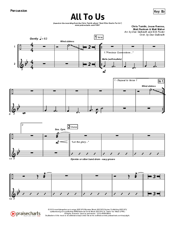 All To Us Percussion (Chris Tomlin)