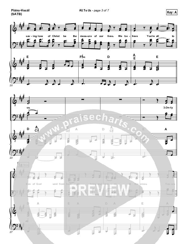 All To Us Piano/Vocal (Chris Tomlin)