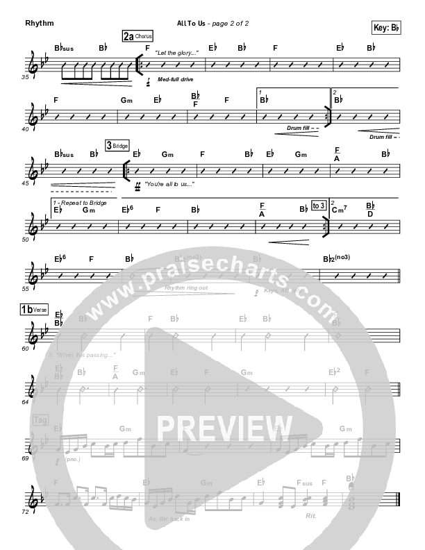 All To Us Rhythm Chart (Chris Tomlin)