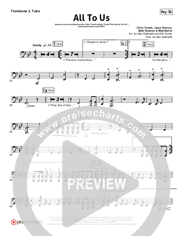 All To Us Trombone 3/Tuba (Chris Tomlin)