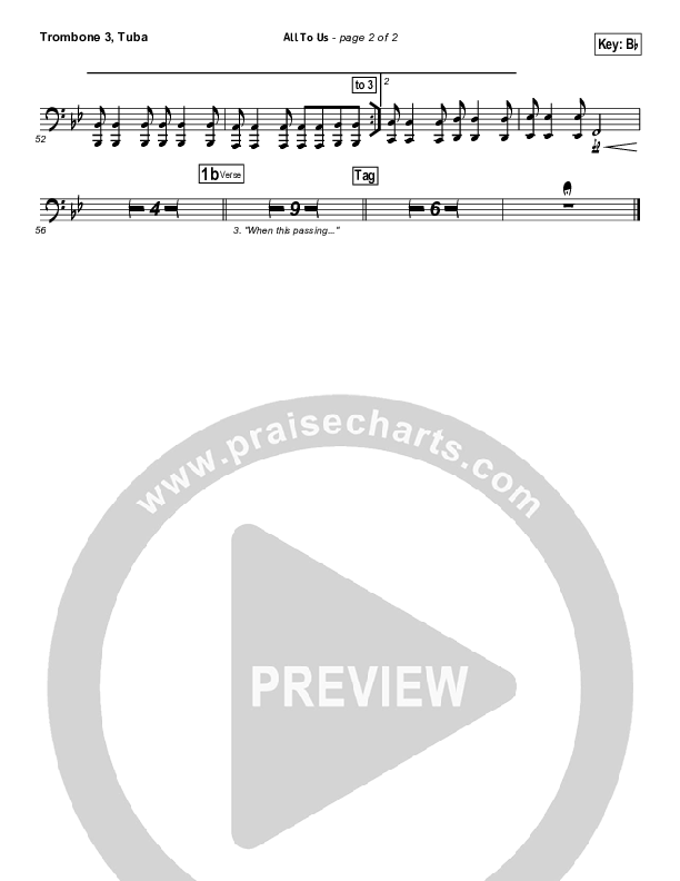 All To Us Trombone 3/Tuba (Chris Tomlin)