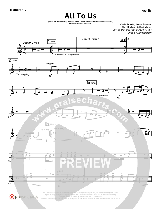 All To Us Trumpet 1,2 (Chris Tomlin)