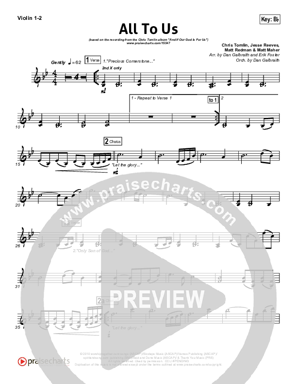 All To Us Violin 1/2 (Chris Tomlin)