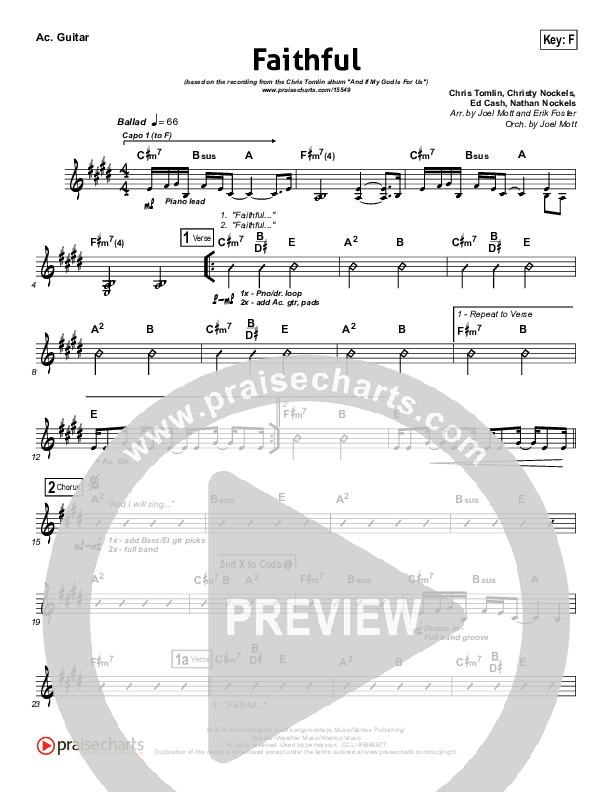 Faithful Rhythm Chart (Chris Tomlin)