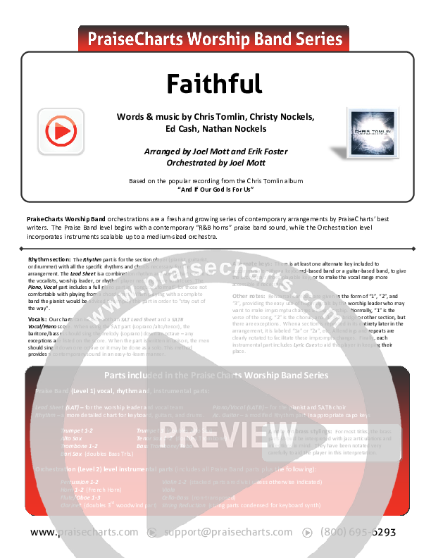 Faithful Cover Sheet (Chris Tomlin)