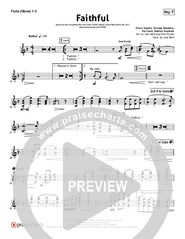 Faithful Flute/Oboe 1/2/3 (Chris Tomlin)