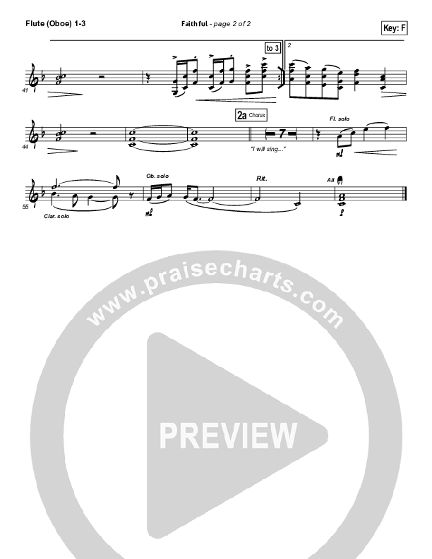 Faithful Flute/Oboe 1/2/3 (Chris Tomlin)