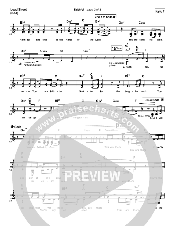 Faithful Lead Sheet (SAT) (Chris Tomlin)
