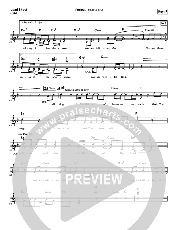 Faithful Lead Sheet (SAT) (Chris Tomlin)
