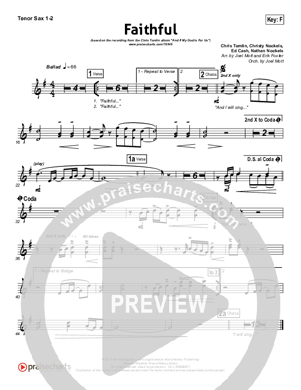 Faithful Tenor Sax 1/2 (Chris Tomlin)