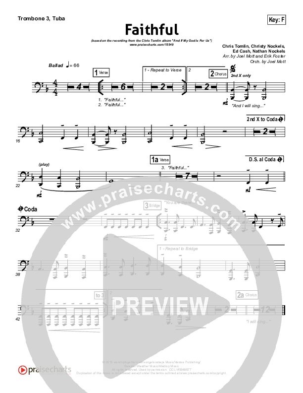 Faithful Trombone 3/Tuba (Chris Tomlin)