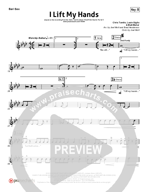 I Lift My Hands Bari Sax (Chris Tomlin)