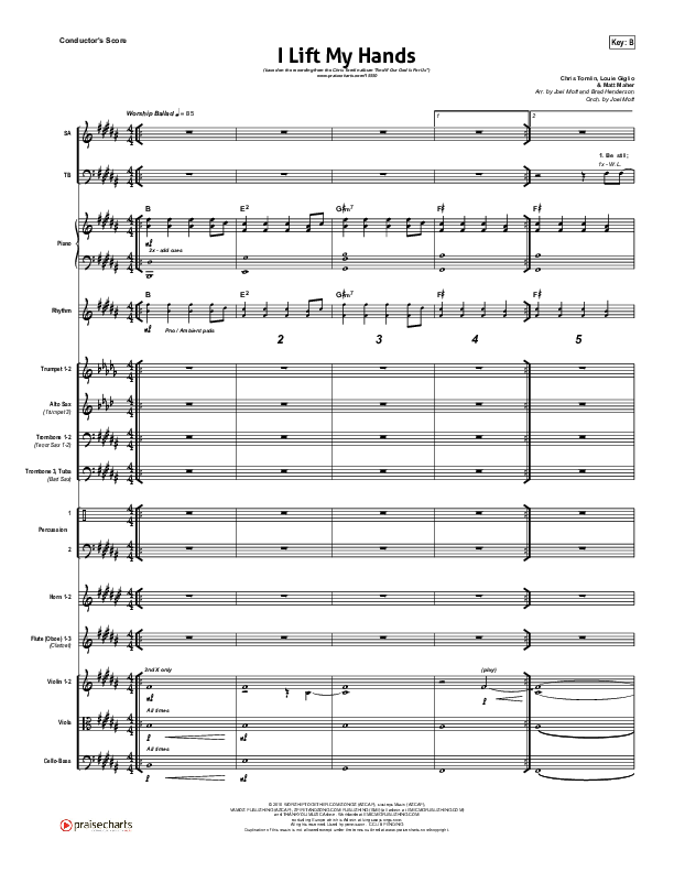 I Lift My Hands Conductor's Score (Chris Tomlin)