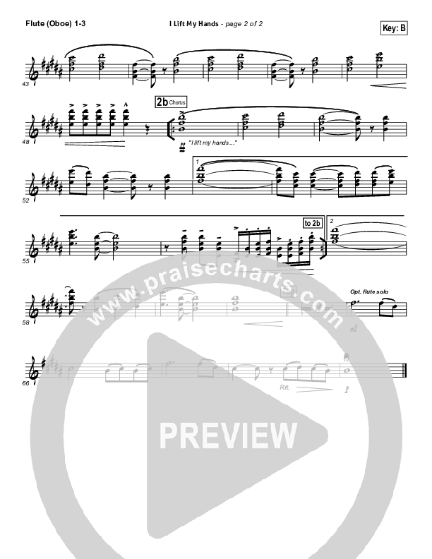 I Lift My Hands Flute/Oboe 1/2/3 (Chris Tomlin)