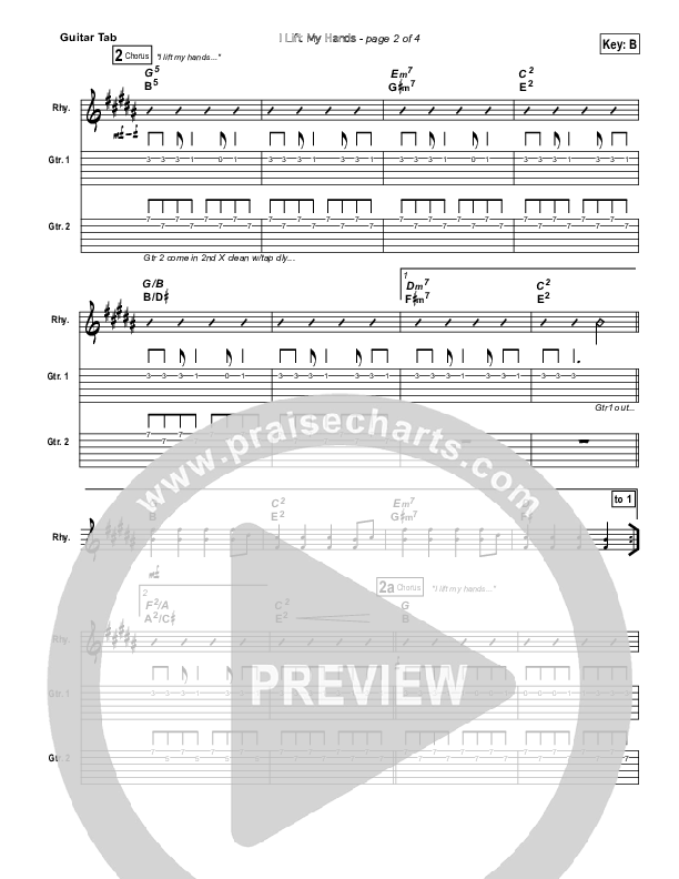 I Lift My Hands Guitar Tab (Chris Tomlin)
