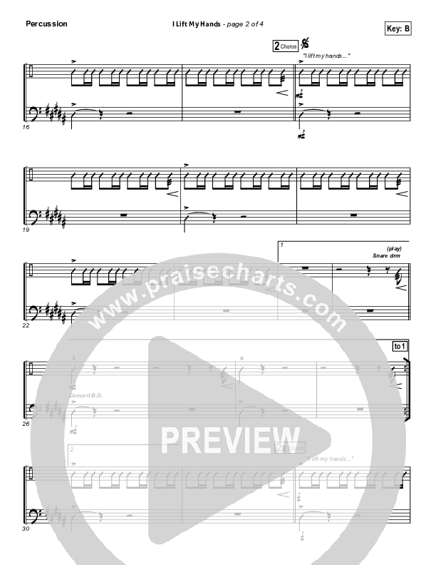 I Lift My Hands Percussion (Chris Tomlin)