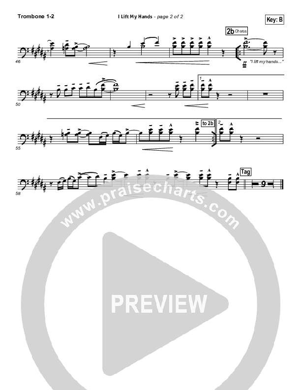 I Lift My Hands Trombone 1/2 (Chris Tomlin)