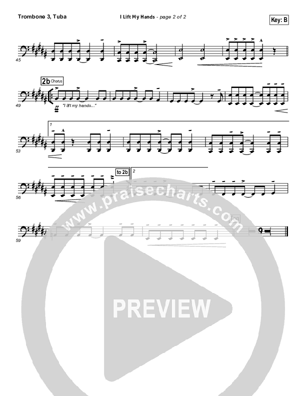 I Lift My Hands Trombone 3/Tuba (Chris Tomlin)