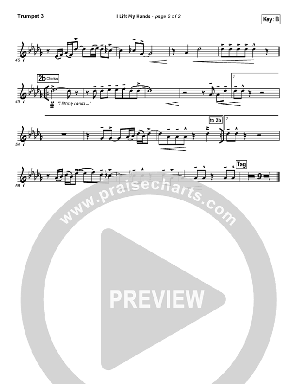 I Lift My Hands Trumpet 3 (Chris Tomlin)