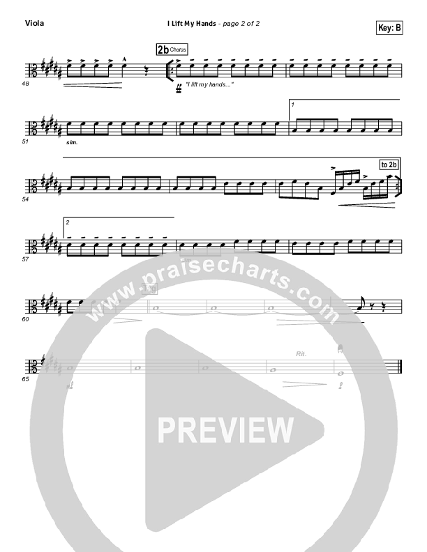 I Lift My Hands Viola (Chris Tomlin)