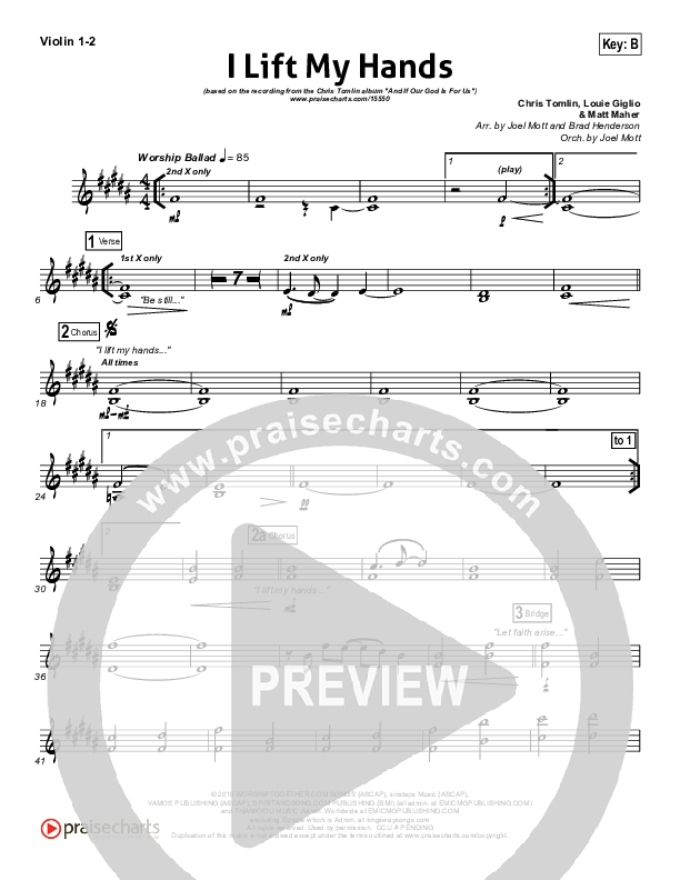 I Lift My Hands Violin 1/2 (Chris Tomlin)