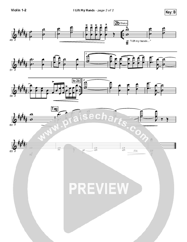 I Lift My Hands Violin 1/2 (Chris Tomlin)