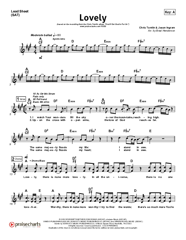 Lovely Lead Sheet (Chris Tomlin)