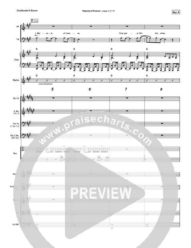 Majesty Of Heaven Conductor's Score (Chris Tomlin)