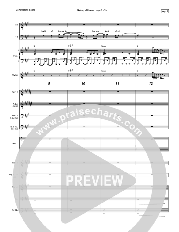 Majesty Of Heaven Conductor's Score (Chris Tomlin)