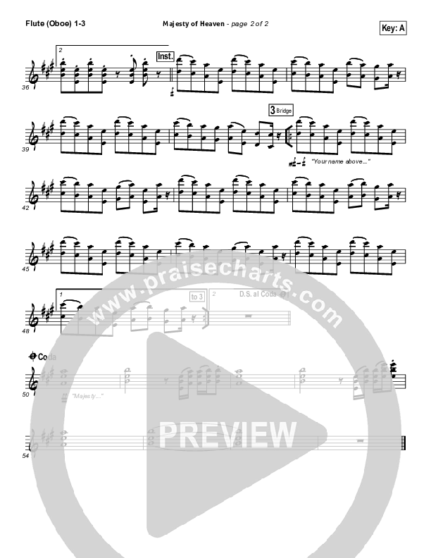 Majesty Of Heaven Flute/Oboe 1/2/3 (Chris Tomlin)