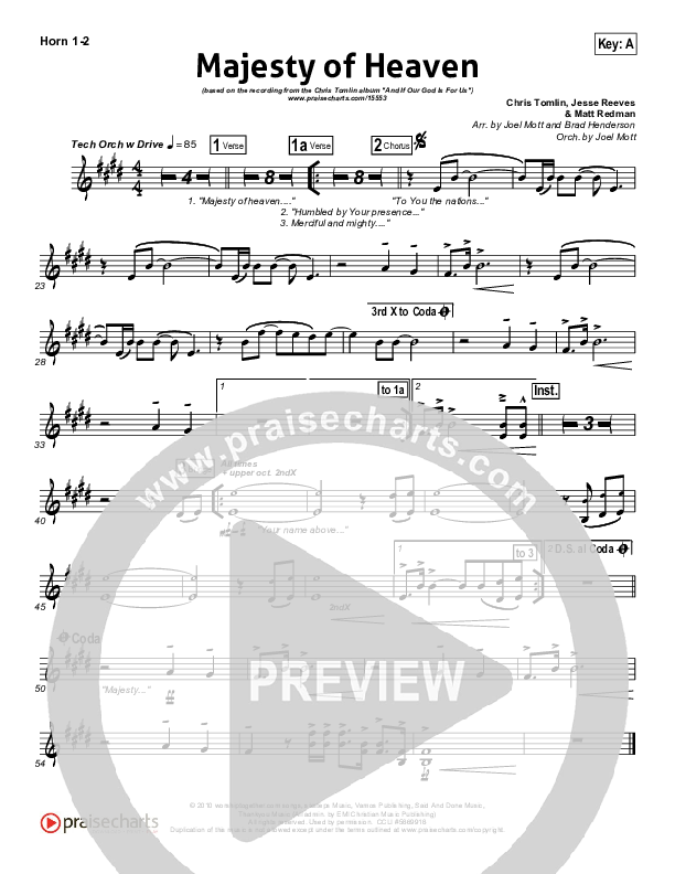 Majesty Of Heaven Brass Pack (Chris Tomlin)
