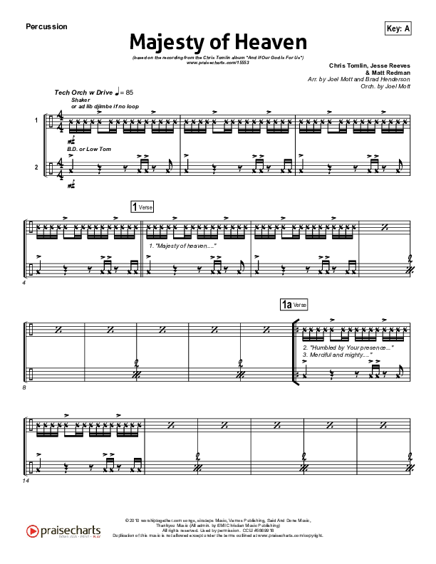 Majesty Of Heaven Percussion (Chris Tomlin)