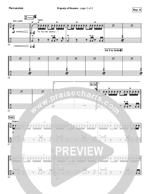 Majesty Of Heaven Percussion (Chris Tomlin)