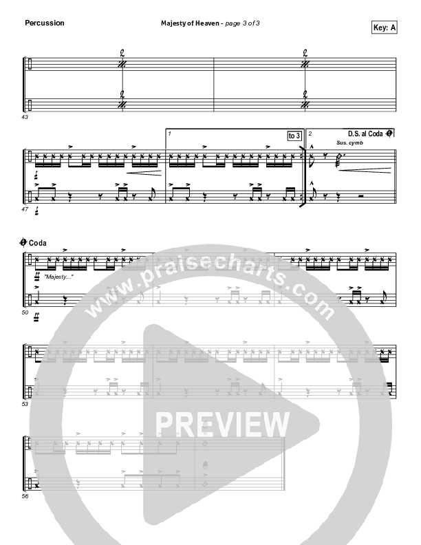 Majesty Of Heaven Percussion (Chris Tomlin)