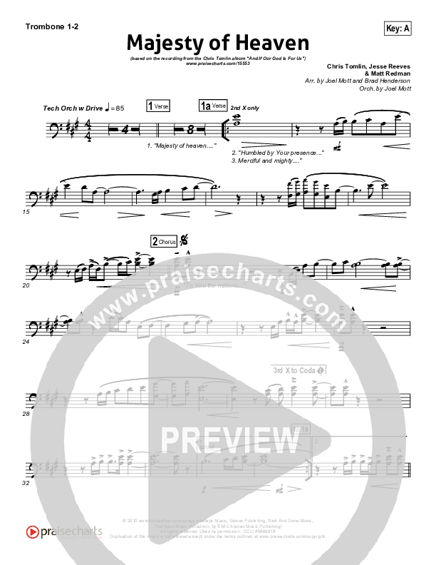 Majesty Of Heaven Trombone 1/2 (Chris Tomlin)