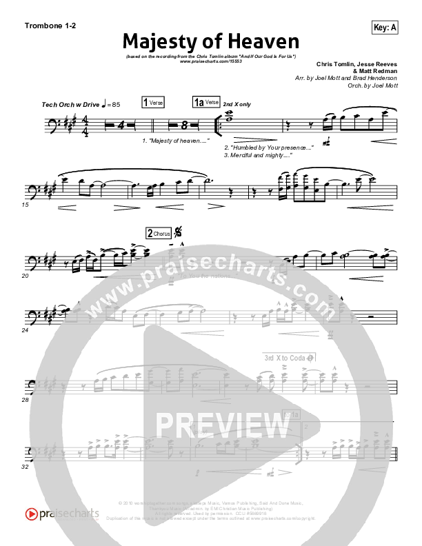 Majesty Of Heaven Trombone 1/2 (Chris Tomlin)