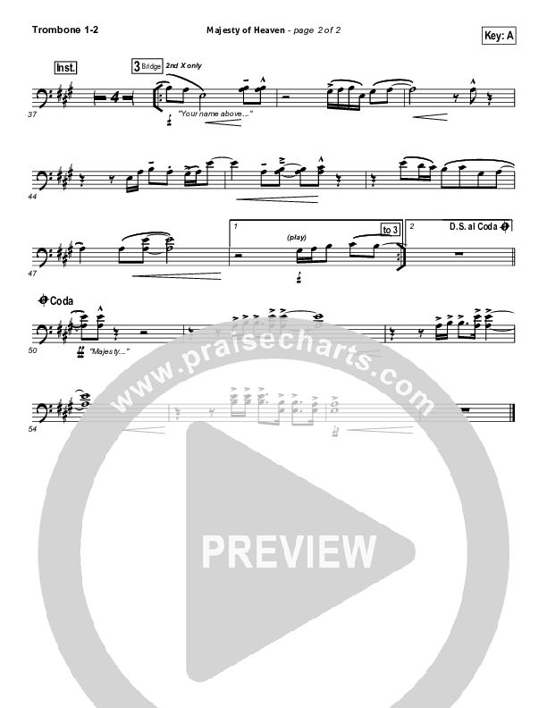 Majesty Of Heaven Trombone 1/2 (Chris Tomlin)