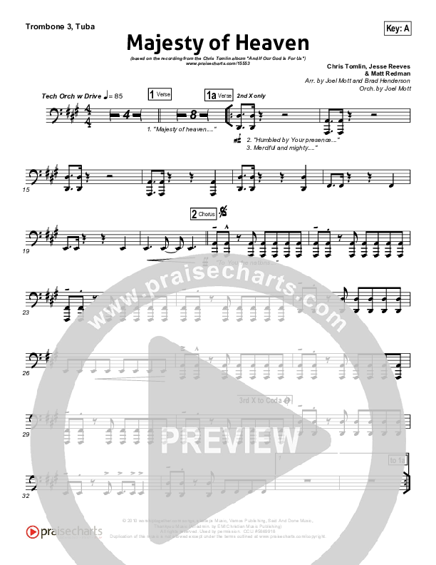 Majesty Of Heaven Trombone 3/Tuba (Chris Tomlin)