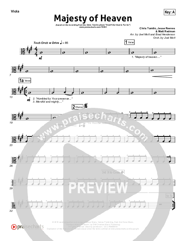 Majesty Of Heaven Viola (Chris Tomlin)